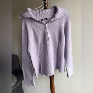 Elegant Lavender Cowl Neck Sweater